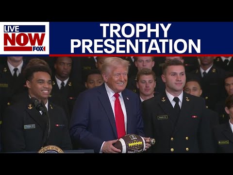 Video | WATCH: President Trump presents Commander-in-Chief's trophy to Navy football team | LiveNOW from FOX
