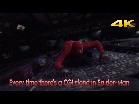 Everytime there's a CGI clone in Spider-Man (2002)