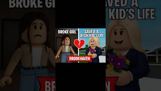 Broke Girl Saves a Rich Kid’s Life  #roblox  #robloxedit #shorts @Roblox