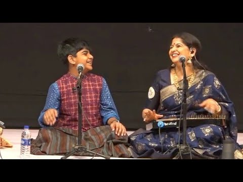 Kaushiki Chakraborty with her Son | Sharing stage live concert Rishith Desikan |
