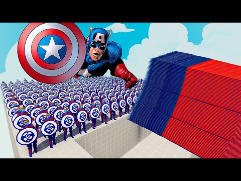 100x CAPTAIN AMERICA + 1x GIANT vs 3 EVERY GOD - Totally Accurate Battle Simulator TABS