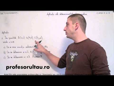11   cls11   Determinanti   aplicatii ale determinantilor in geometrie   aplicatii   partea 1