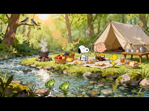 Riverside Camping with Snoopy & Charlie Brown 🌿 | Lofi Music for Study, Focus & Relax