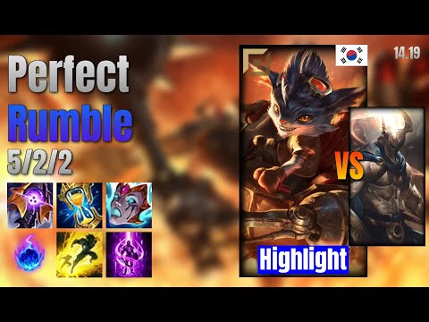 Perfect Top Rumble vs Pantheon lol KR solo rank Highlight 14.19