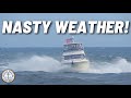 CAPTAINS NAVIGATE NASTY WEATHER at Manasquan Inlet! Rough Conditions + Dolphins Put On A Show!