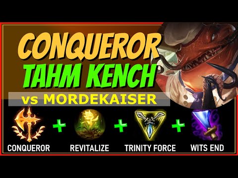 TRUE CONQUEROR TAHM KENCH TOP vs MORDEKAISER - S10 League of Legends