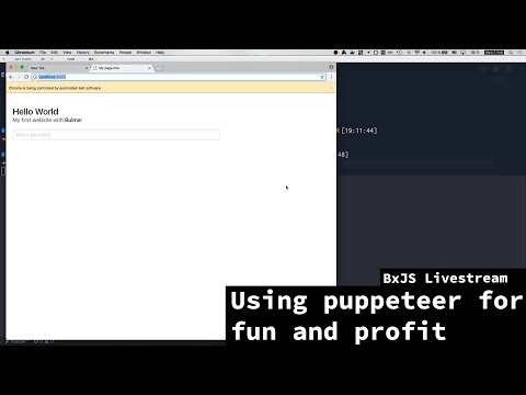 BxJS Livestream - Using Puppeteer for fun and profit