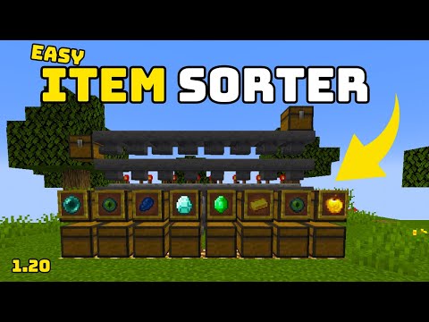 Minecraft EASY Automatic Sorting System 1.20 Tutorial - Auto sorter
