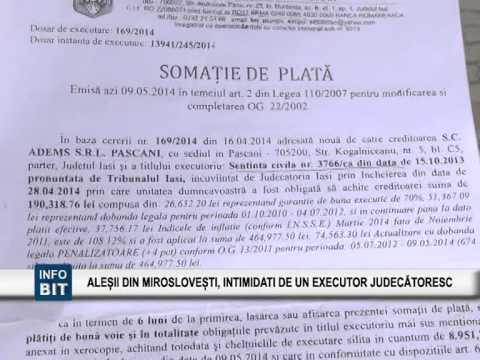 BIT TV ALESII DIN MIROSLOVESTI, INTIMIDATI DE UN EXECUTOR JUDECATORESC