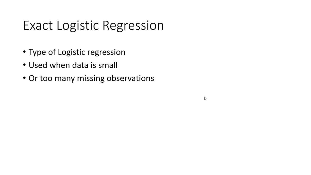 22 - Exact Logistic Regression