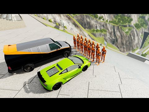 Stairs Jumps Down With Crash Test Dummy Epic #2 - BeamNG.drive Down Stairs Jumps With Slow Motion