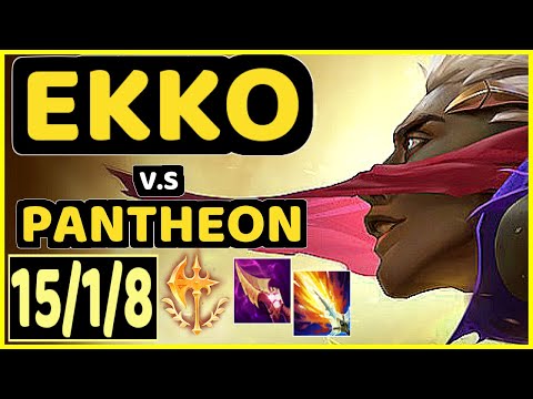 EKKO vs PANTHEON - 15/1/8 KDA JUNGLE GAMEPLAY - EUW Ranked GRANDMASTER