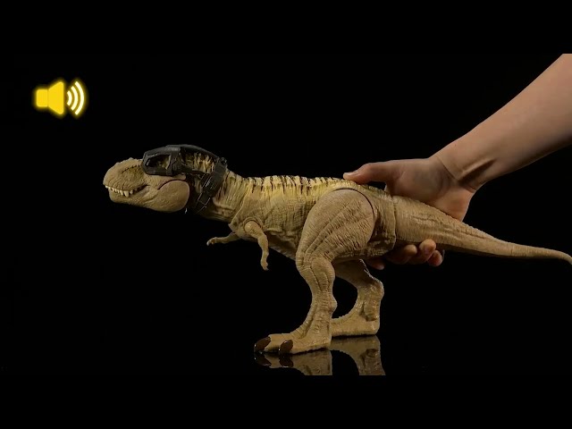 Vídeo relacionado con Mattel Jurassic World T-Rex Caza y mastica Dinosaurio de juguete con sonidos, +4 años (HNT62)