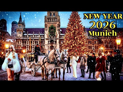 Munich New Year’s Celebration 2026 ❄️🎆 Snowy Night Walk | 4K