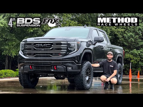 DRIVABLE, DURABLE & CAPABLE! 2025 GMC Sierra AT4 | 4" BDS, FOX Shocks, 18" Methods & 35” Nittos