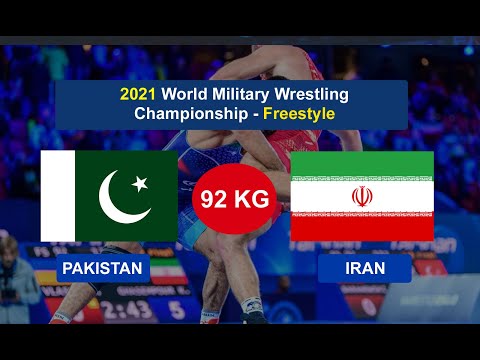 IRAN vs PAKISTAN (M. Miirbagheban vs M. Adil Irshad) - World Military Wrestling 2021 - 92 kg
