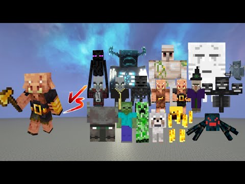 PIGLIN BRUTE VS EVERY MC MOB Minecraft Mob Battle