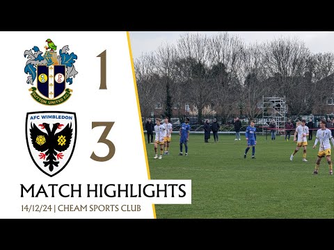 MATCH HIGHLIGHTS Sutton United U18 1 AFC Wimbledon U18 3 14/12/24