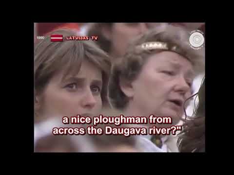 Latvian Song Festival 1990 - "Lokatiesi, mežu gali" ENGLISH subtitles/translation