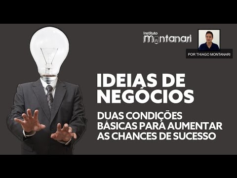 IDEIAS DE NEGÓCIOS: condições para aumentar as chances de SUCESSO de ideias de negócios... Video