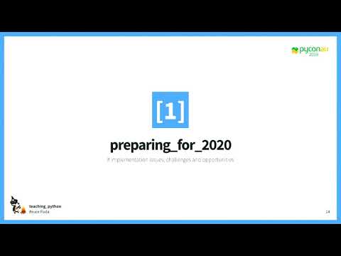 "Teaching Python with tiny, occult pandas" - Bruce Fuda (PyCon AU 2019)