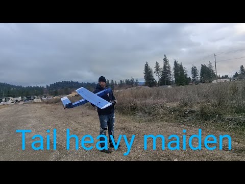 First flight of my vtail pusher FPV plane #fpv #dji