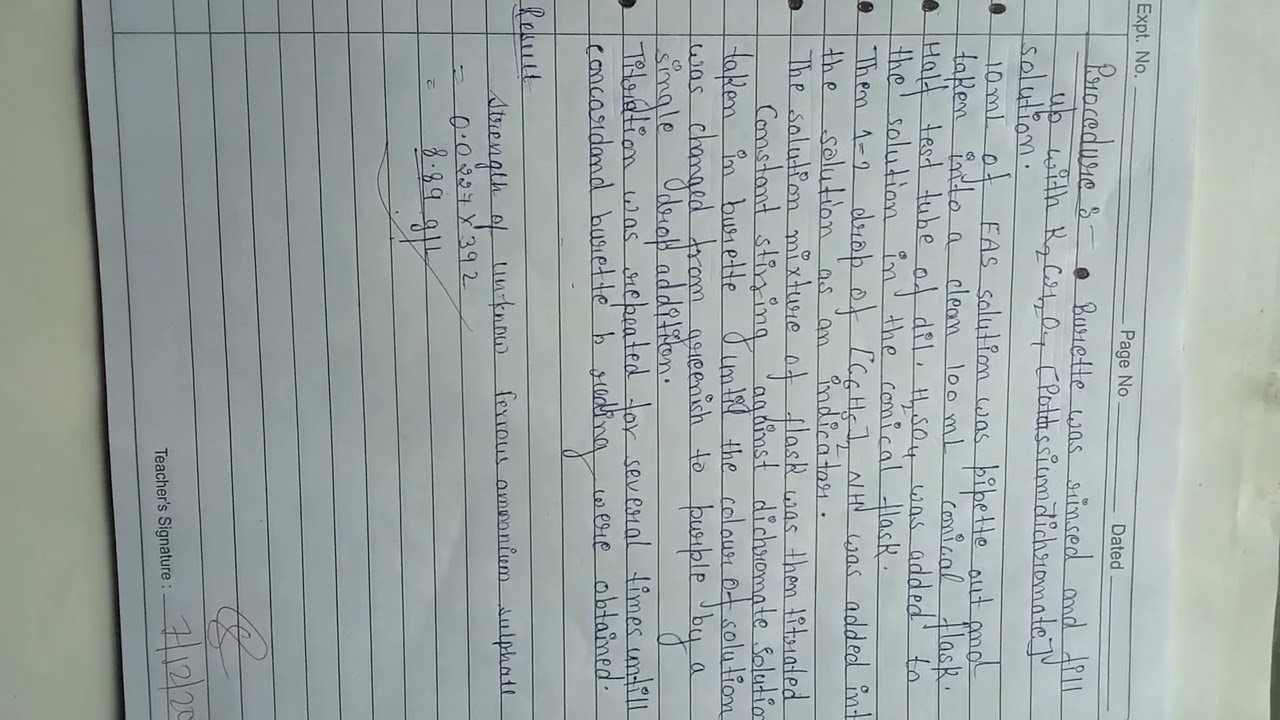 Experiment 3 //BSc 1st semester chemistry practical 3 ##BSC 1st sem Experiment