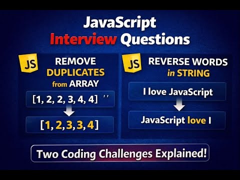 Remove Duplicates From Array Reverse Words In String Using Javascript Interview Questions