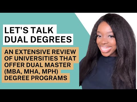 An Extensive Review of Dual Master Degree Programs (MBA, MPH, MHA)