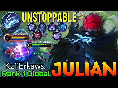 Julian 100% Unstoppable Gameplay - Top 1 Global Julian by Kz1'Erkaws. - Mobile Legends