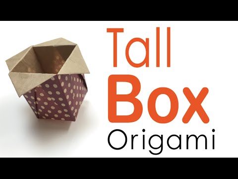 Origami Paper Tall Box With Calyx  - Origami Kawaii〔#048〕