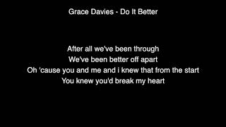 Grace Davies - Do It Better Lyrics ( From The X Factor UK 2017 )