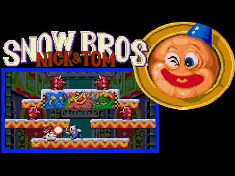 Snow Bros. Nick & Tom (MD · Sega Mega Drive) game port | full (hard mode) session for 1 Player ❄️👾🎮