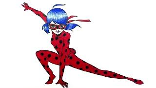 Miraculous Ladybug Marinette Drawing and Coloring | Mucize: Uğur Böceği ile Kara Kedi Çizim & Boyama