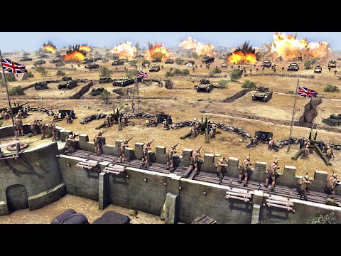 WW2 British MEGA-FORTRESS vs 2,000 AFRIKA KORPS Germans! - Gates of Hell: WW2 Mod