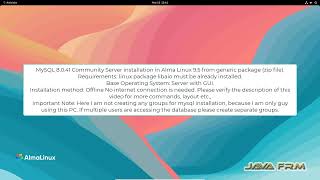 Download the video "How to install and configure MySQL 8.0 Community in Alma Linux 9 from Generic package (zip install)"
