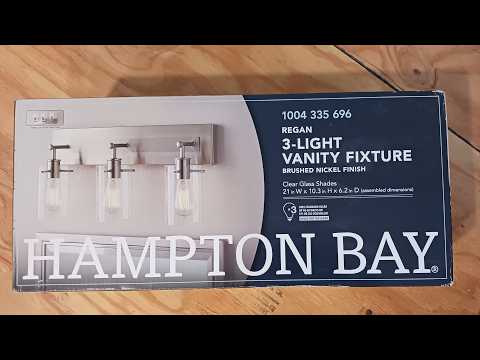 Regan vanity light fixture from the Hampton Bay collection – assembly and installation