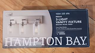 Regan vanity light fixture from the Hampton Bay collection – assembly and installation