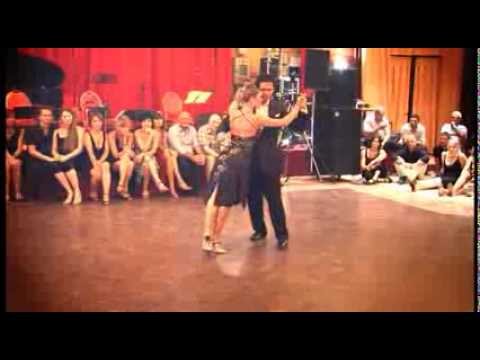 Mariana Montes  and  Sebastian Arce  are  dancing  to  the  tango  "  El Adios  "  by  Osvaldo Pugliese  at  Aix Tango Festival  in  2013