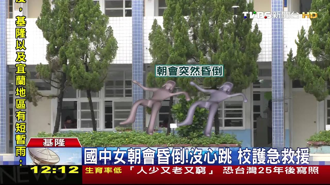 國中女朝會昏倒!沒心跳 校護急救援