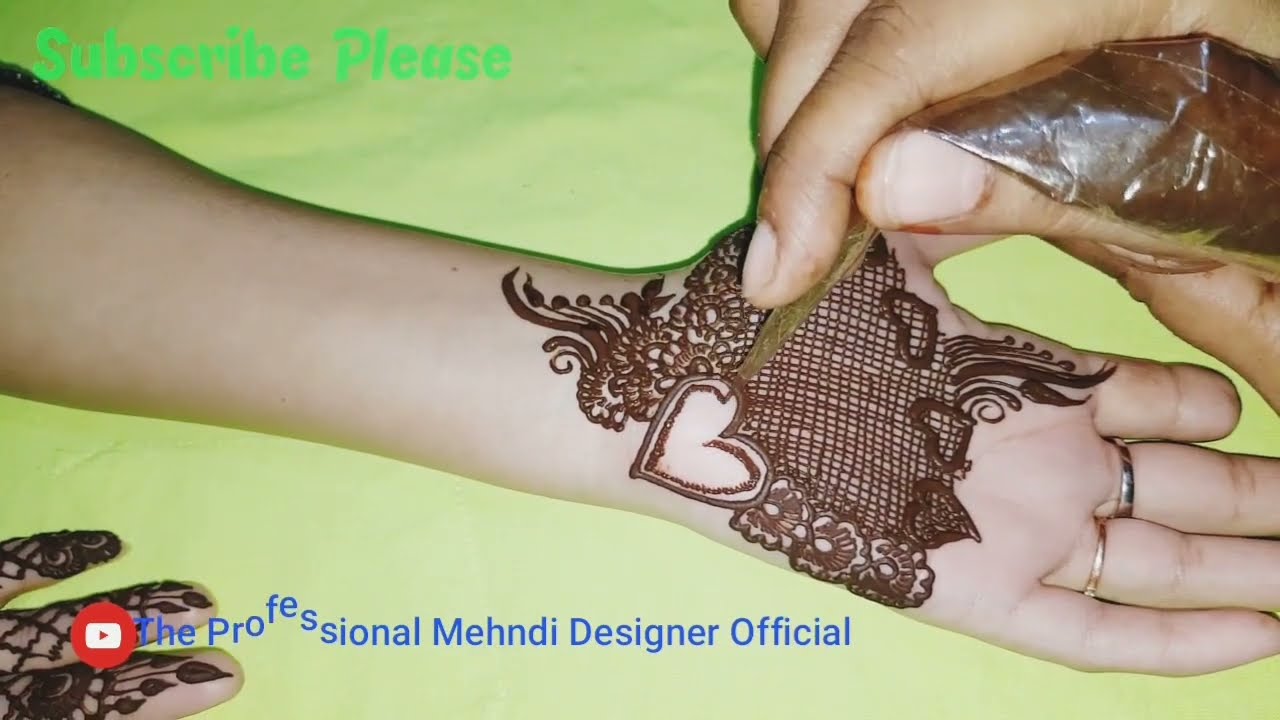 Easy Mehndi Bunch | Draw Net and Heart
