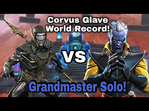 GRANDMASTER SOLO WITH CORVUS - New world record time! | Marvel Contest Of Champion