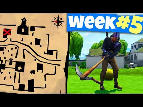 SNOBBY SHORES TREASURE MAP - Fortnite WEEK 5 Challenges Guide