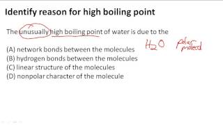 Identify reason for high boiling point