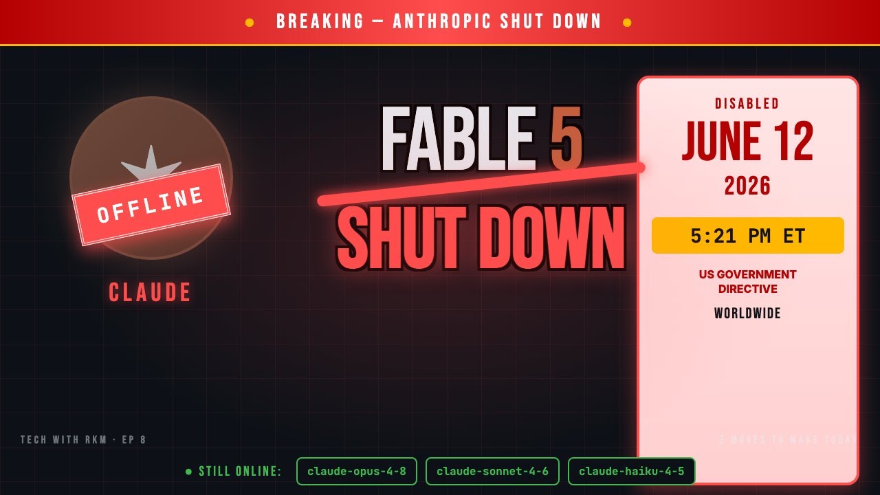 Claude Fable 5 Just Got SHUT DOWN — Here's What Every Dev Does NEXT (3 Moves Today)