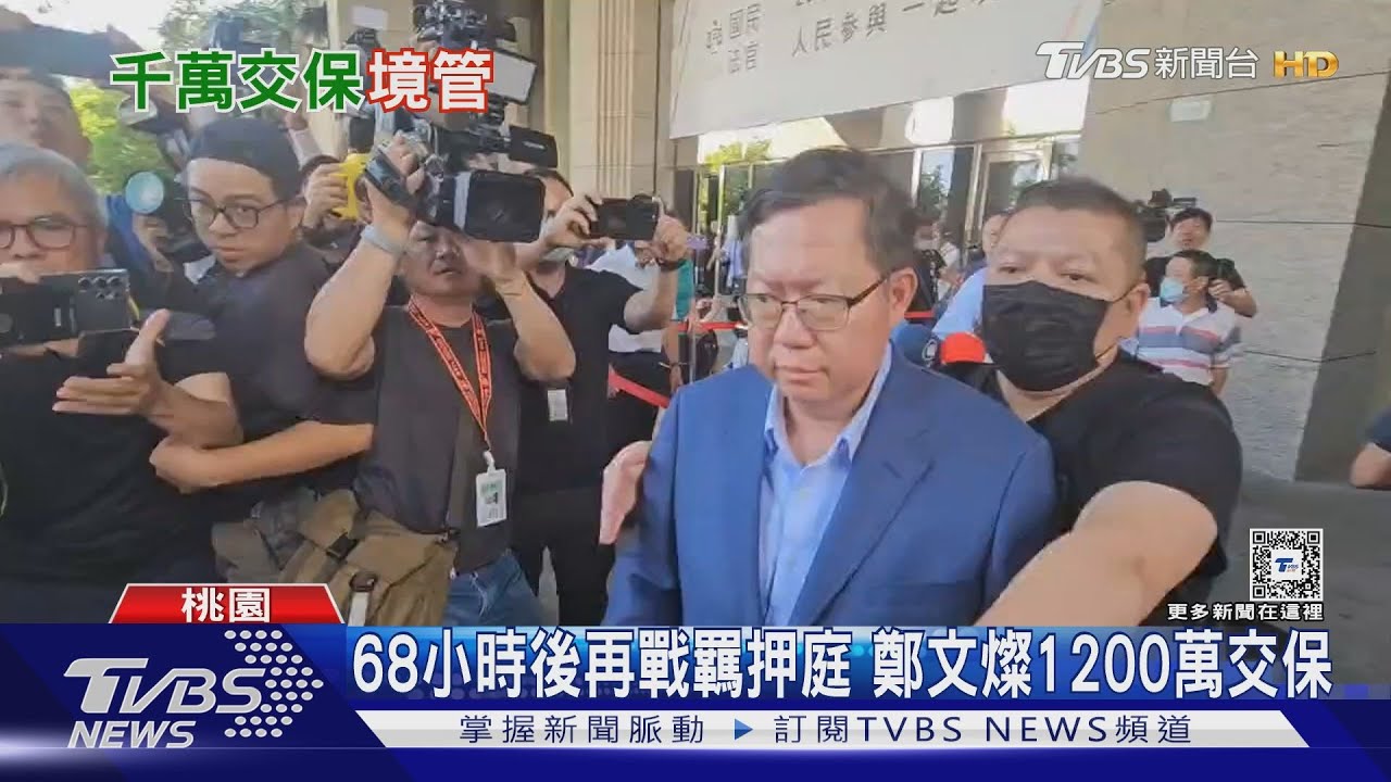 68小時後再戰羈押庭 鄭文燦1200萬交保