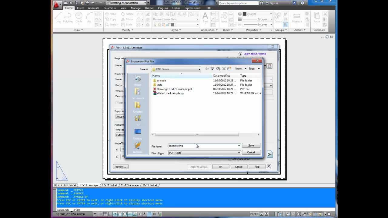 AutoCAD Tutorial: How to Print Drawing to PDF Free