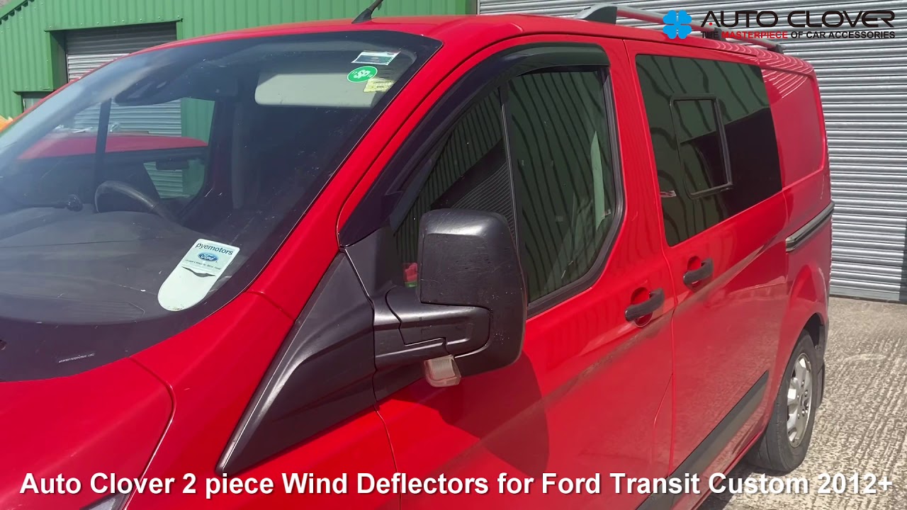 Watch video Auto Clover Wind Deflectors Set for Ford Transit Custom 2012+ (2 pieces) Now Auto Clover Wind Deflectors Set for Ford Transit Custom 2012+ (2 pieces)