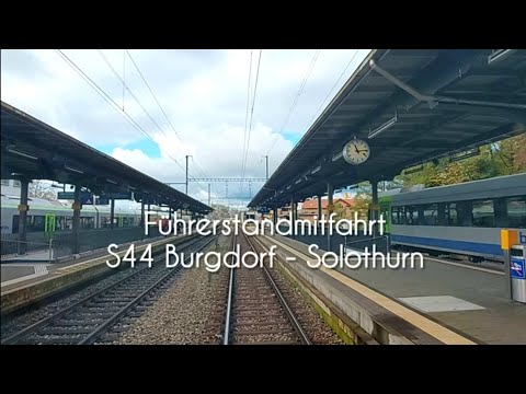 BLS RABe 525 Führerstandsmitfahrt in der S44 von Burgdorf nach Solothurn.