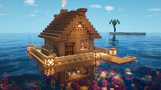 Minecraft Tutorial | How to Build a Starter Survival House on Water